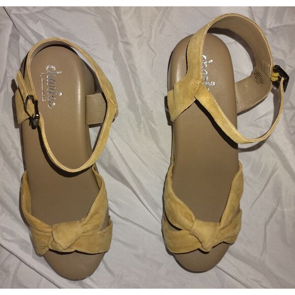 New Charles by Charles David Uniform Sandal Size 9.5 Platform Chunky Clog Suede - Picture 7 of 11